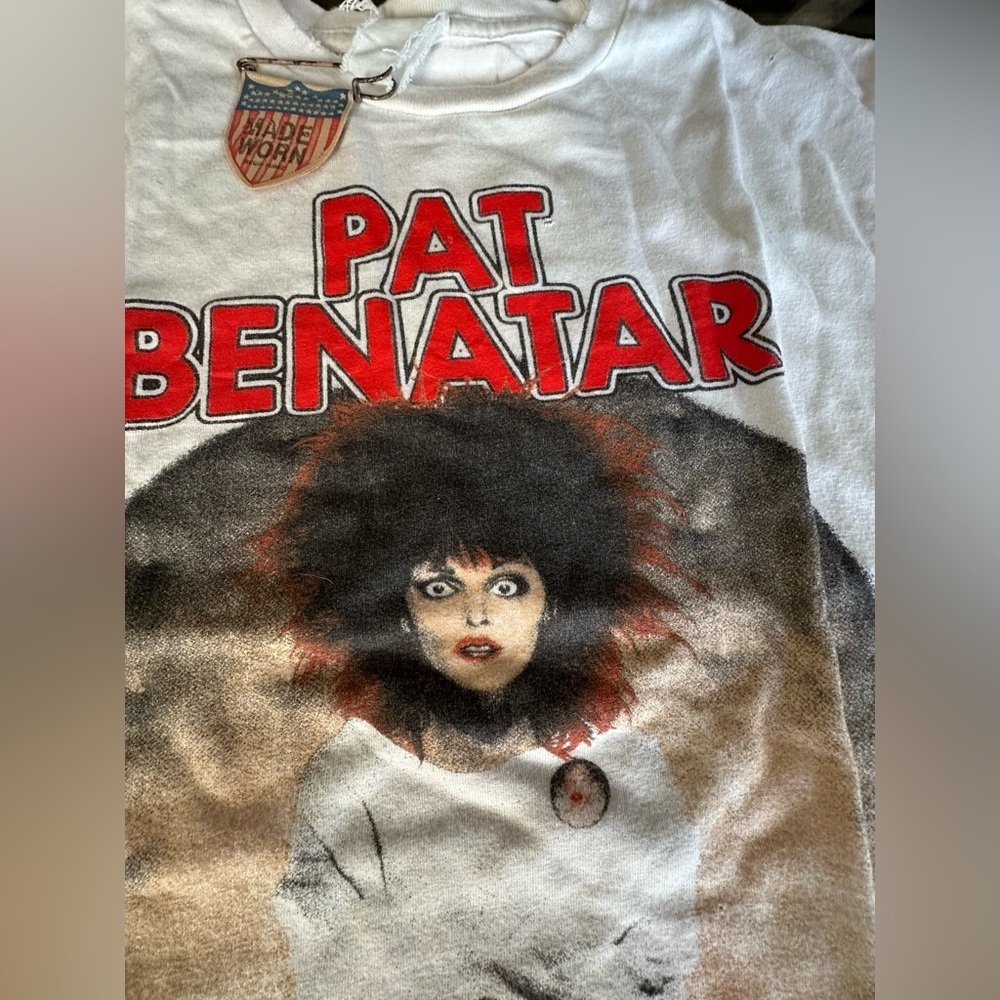RARE MADEWORN NWT MadeWorn Pat Benatar 1982 Tee in Off White—XS - Picture 2 of 5